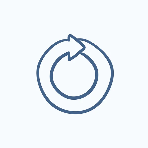 Kruhová šipka skica ikony. — Stockový vektor
