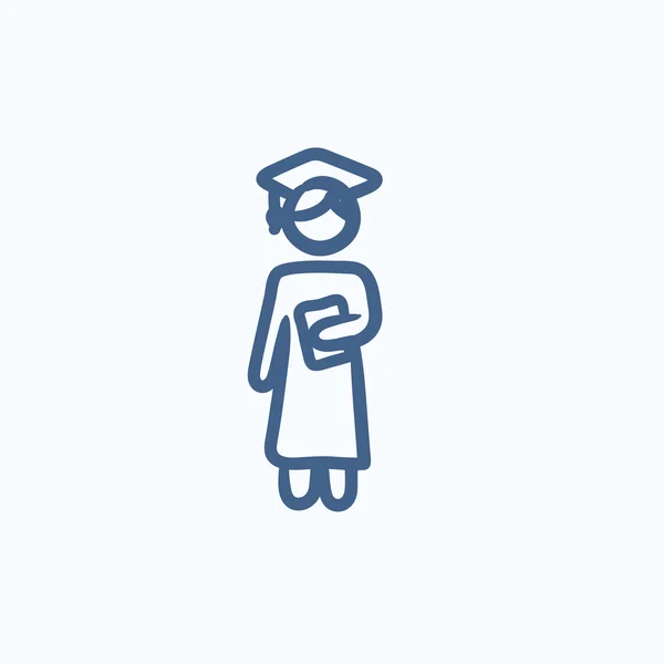 Icono de boceto de graduado . — Vector de stock