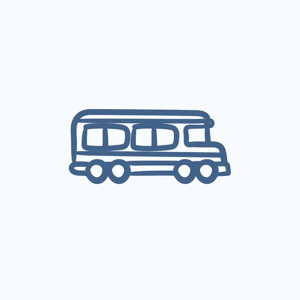 Školní autobus skica ikony. — Stockový vektor