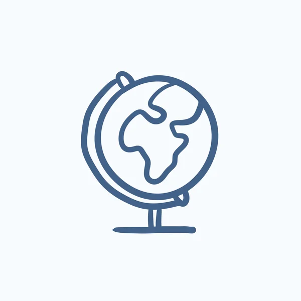 Globo del mundo en el icono de stand sketch . — Vector de stock