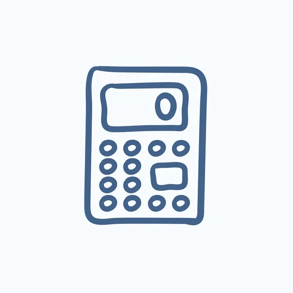 Icono de boceto de calculadora . — Vector de stock