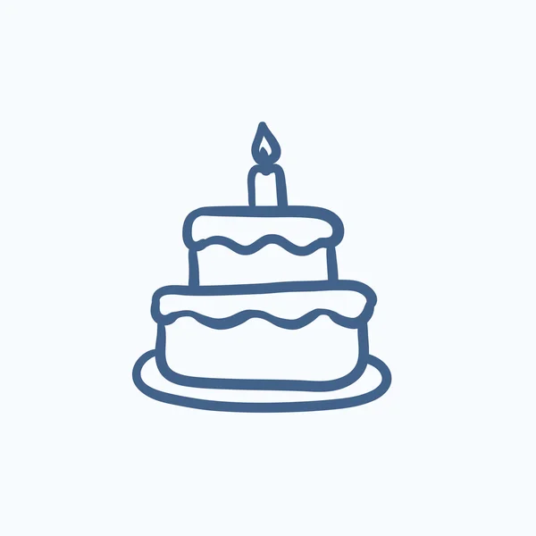 Пасхальний торт зі значком ескізу свічки . — стоковий вектор