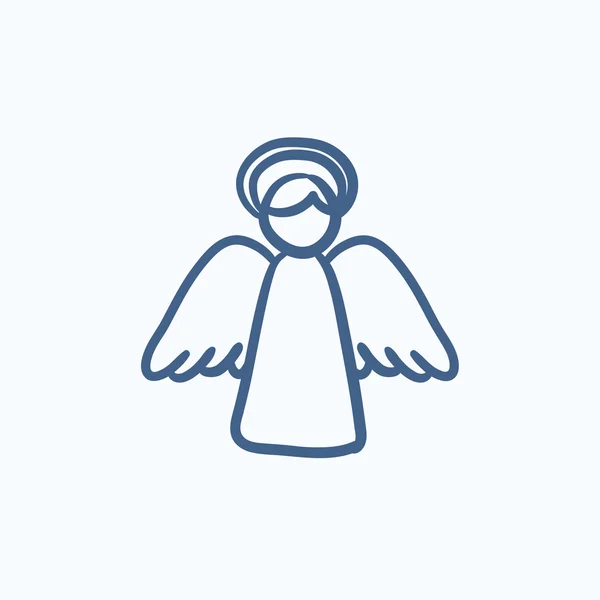 Icono de boceto de ángel de Pascua . — Vector de stock