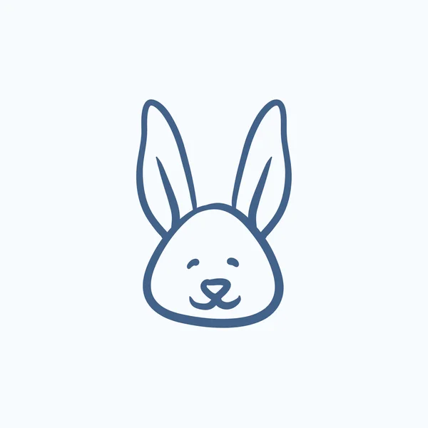 Easter bunny sketch icon. — Stock Vector