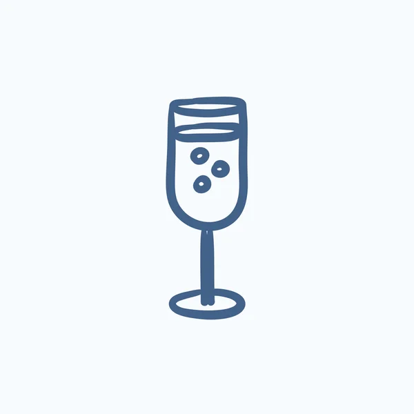 Icono del boceto de copa de champán . — Vector de stock