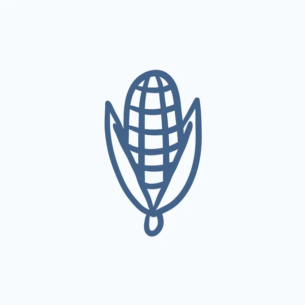 Icône de croquis de maïs . — Image vectorielle