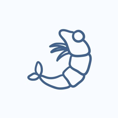 Karides taslak simgesi.