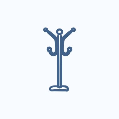 Askı dış giyim kroki simgesi.