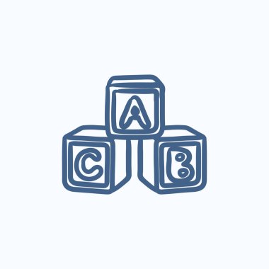 Alfabe küpleri simgesi kroki.