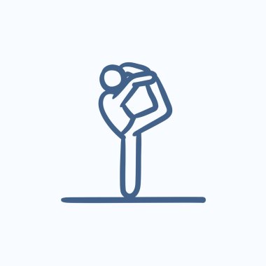 Adam pratik yoga kroki simgesi.