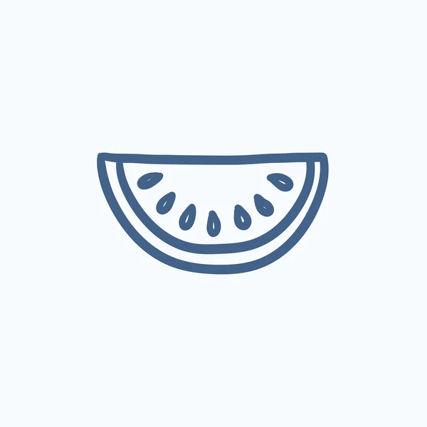 Melon skiss ikon. — Stock vektor