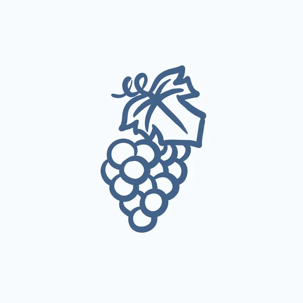 Куча иконок для наброска винограда . — стоковый вектор