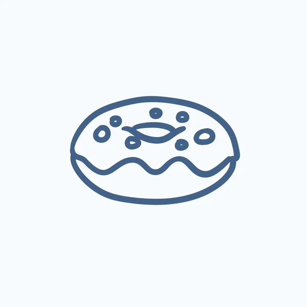 Icono de boceto de donut . — Vector de stock