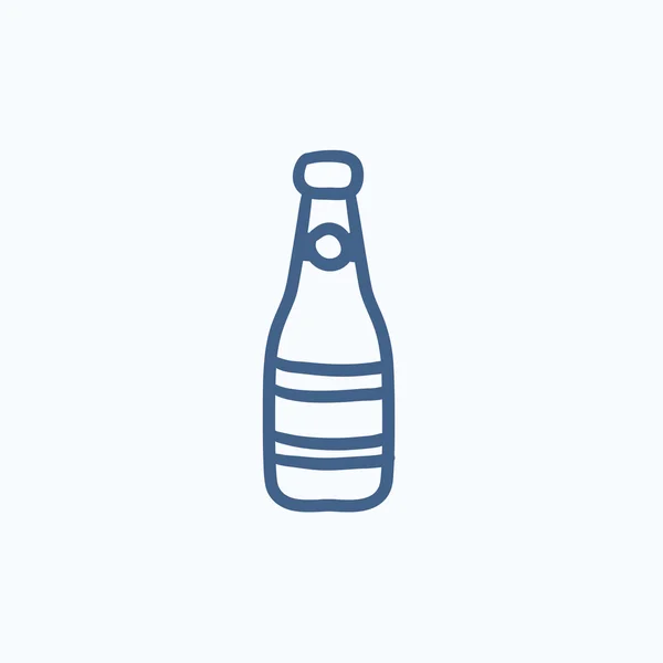 Glazen fles schets pictogram. — Stockvector