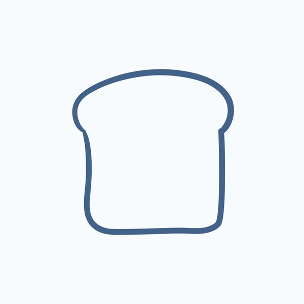 Un trozo de icono de boceto de pan . — Vector de stock