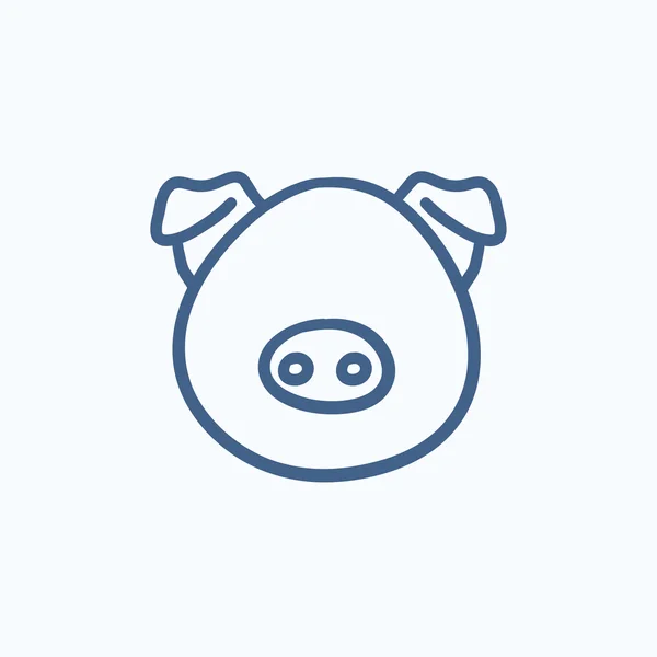 Ícone de esboço de cabeça de porco . — Vetor de Stock