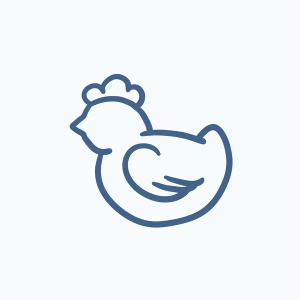 Chick schets pictogram. — Stockvector