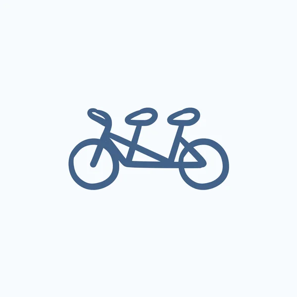 Bicicleta en tándem icono del boceto . — Vector de stock