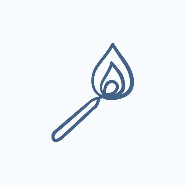 Burning icono del boceto partido . — Vector de stock