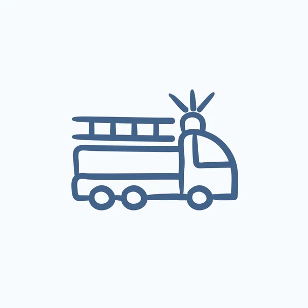 Fire truck schets pictogram. — Stockvector