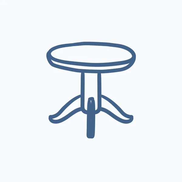 Mesa redonda icono de boceto . — Vector de stock