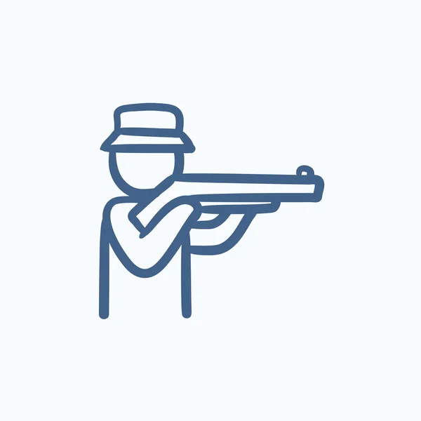 Icono del boceto Hunter . — Vector de stock