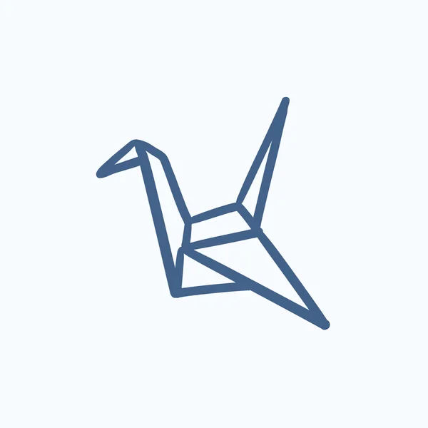 Origami vogels schets pictogram. — Stockvector