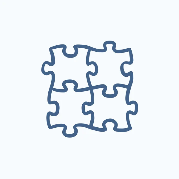 Puzzle vázlat ikon. — Stock Vector