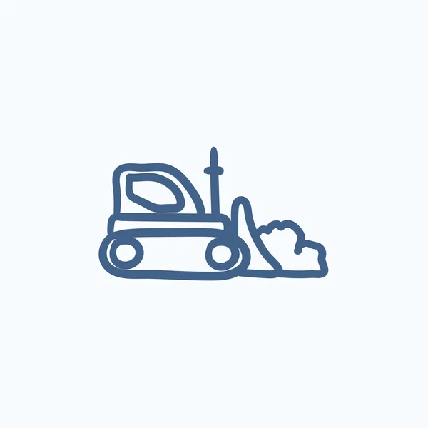 Bulldozer schets pictogram. — Stockvector