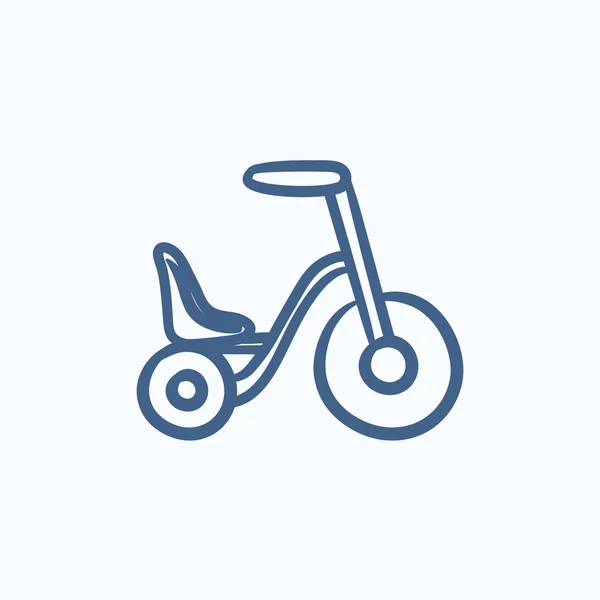 Bicicleta infantil icono del boceto . — Vector de stock