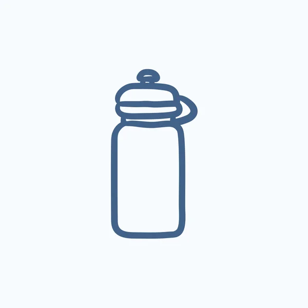 Sport water bottle sketch icon. — Stock Vector