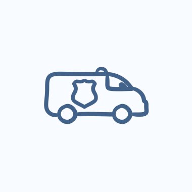 Polis araba kroki simgesi.