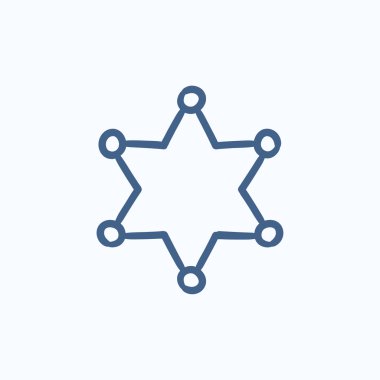 Polis yıldız kroki simgesi.