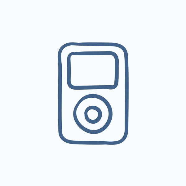 Icono de boceto del reproductor MP3 . — Archivo Imágenes Vectoriales