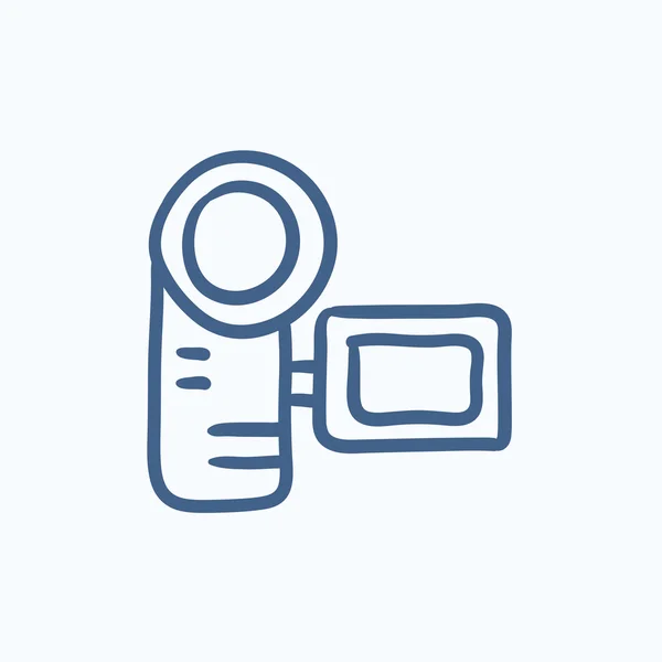 Pictogram van de schets van de digitale videocamera. — Stockvector