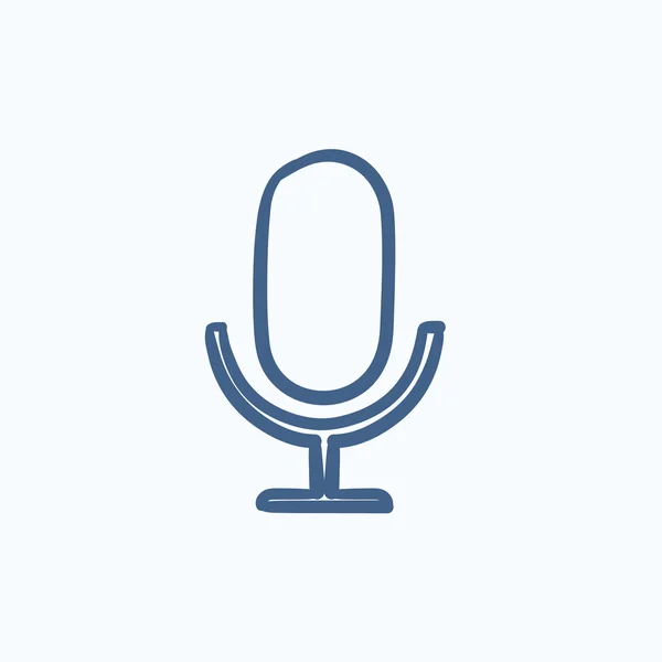 Retro mikrofon skica ikony. — Stockový vektor