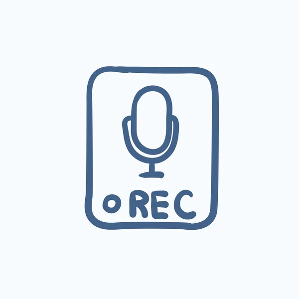 Reord button sketch icon . — стоковый вектор