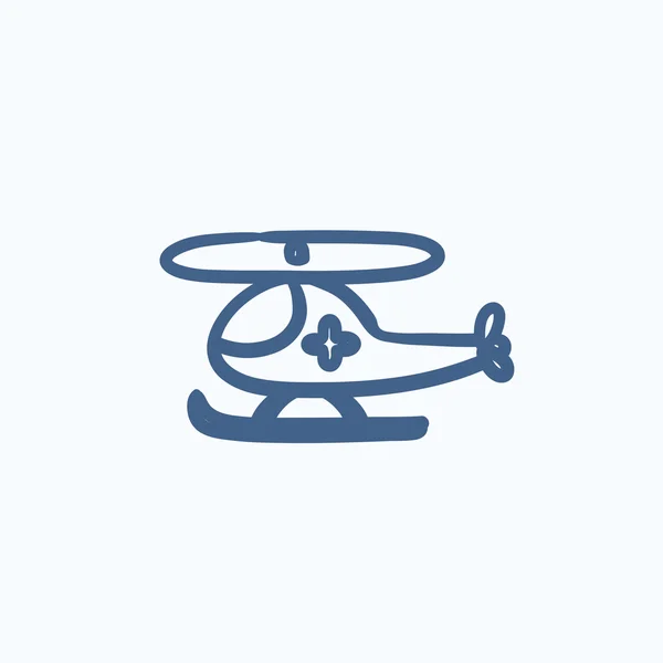 Icône de croquis d'ambulance aérienne . — Image vectorielle