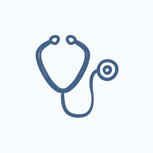 Stethoscope sketch icon. — Stock Vector