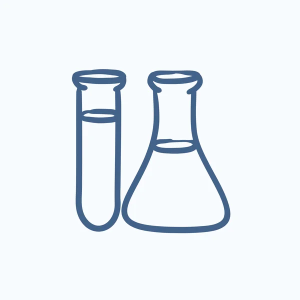 Test tubes sketch icon. — Stock Vector