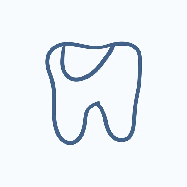 Tooth decay sketch icon. — Stock Vector