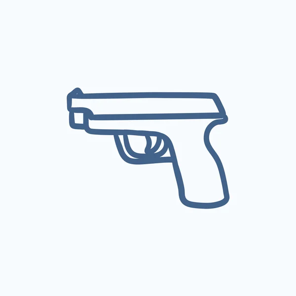 Pistole skica ikony. — Stockový vektor