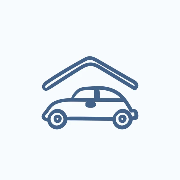 Car garage sketch icon. — Stock Vector