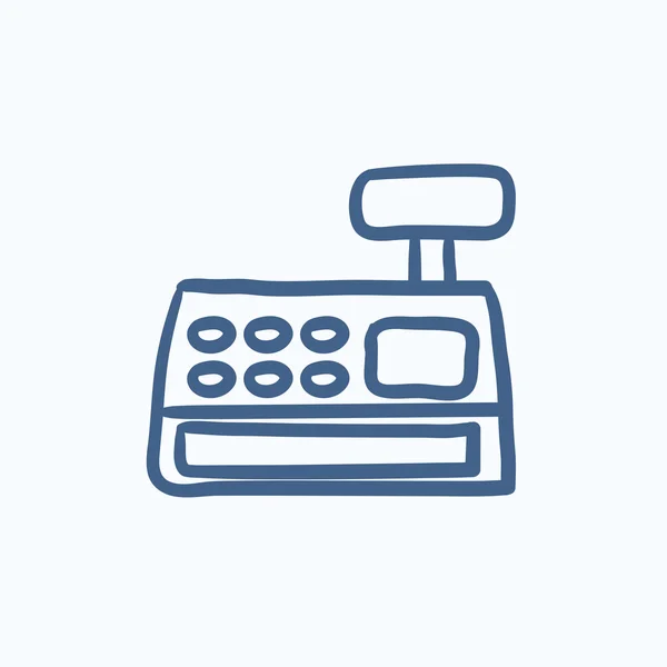 Cash register machine sketch icon. — Stock Vector