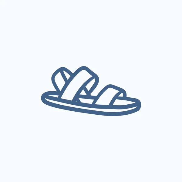 Sandal skiss ikon. — Stock vektor