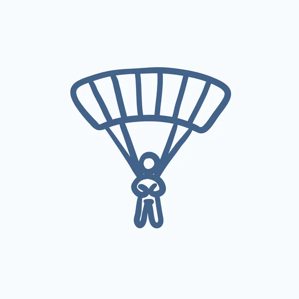 Skydiving sketch icon. — Stock Vector