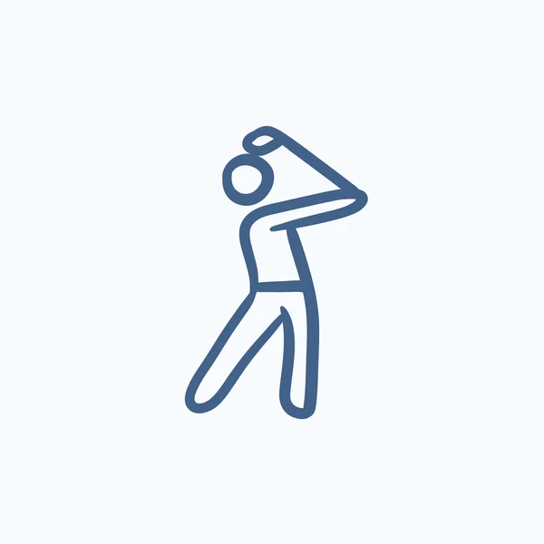 Golfer sketch icon. — Stock Vector