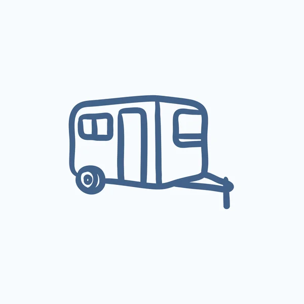 Icono de boceto de caravana . — Vector de stock