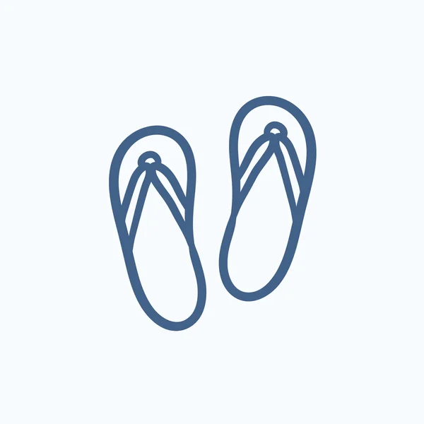 Pantoufle de plage icône croquis . — Image vectorielle