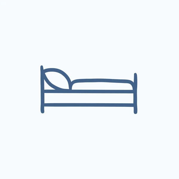 Bed schets pictogram. — Stockvector